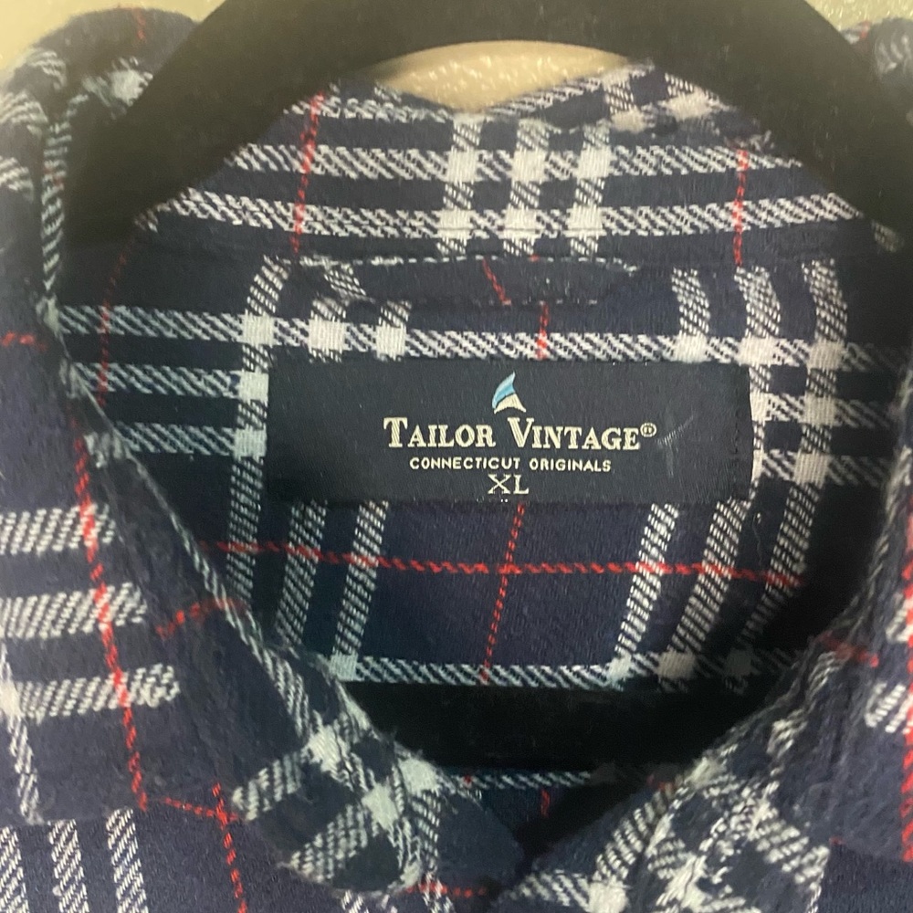 Tailor Vintage Men's  Plaid Flannel Button-up Long Sleeve Shirt XL - Picture 2 of 5